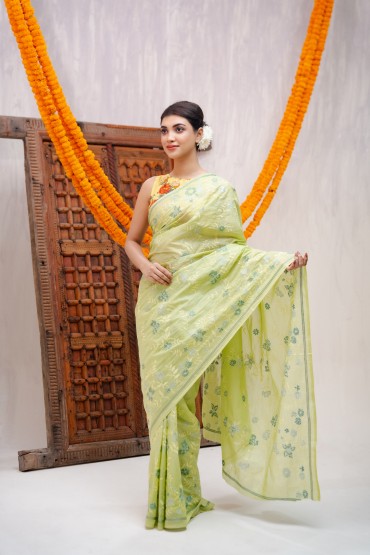 Embroidered Cotton Sari